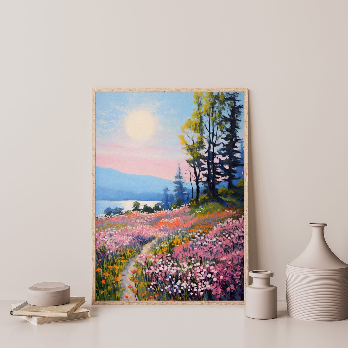 Vintage Country Landscape Art Print, Spring Field - Image 3