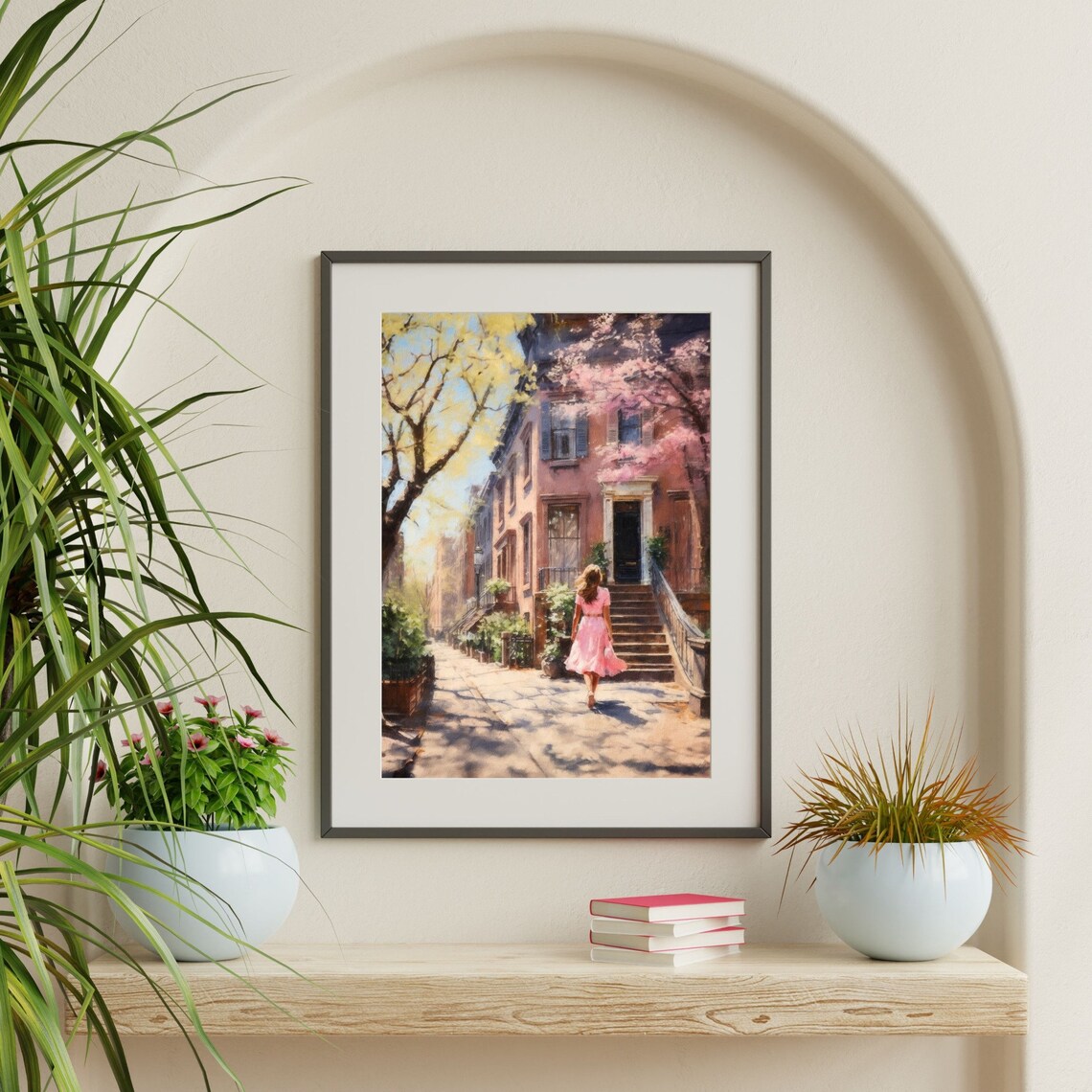 Retro New York Spring Days Art Print, Pastel Pink - Image 2