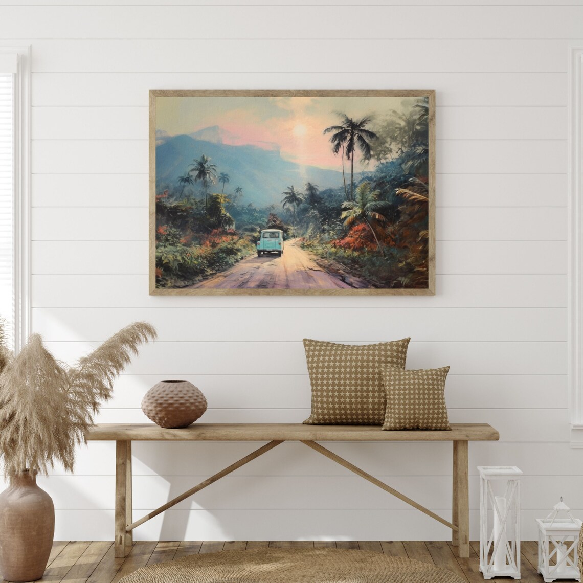 Tropical Landscape Retro Painting, Vintage Art Print - Image 3