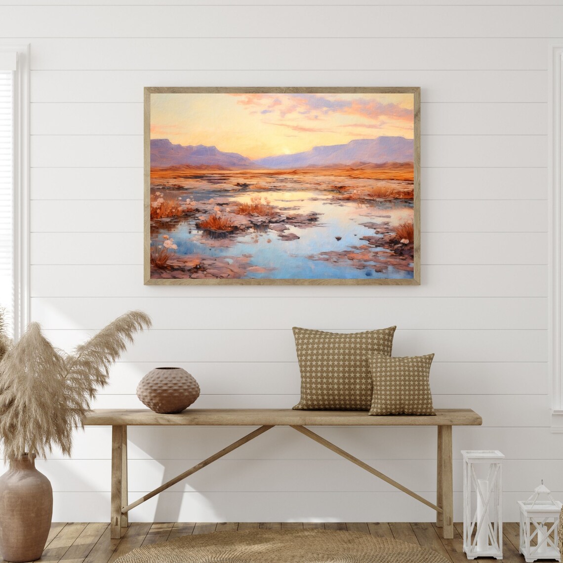 Country Landscape Retro Oil Painting Art Print - Image 3