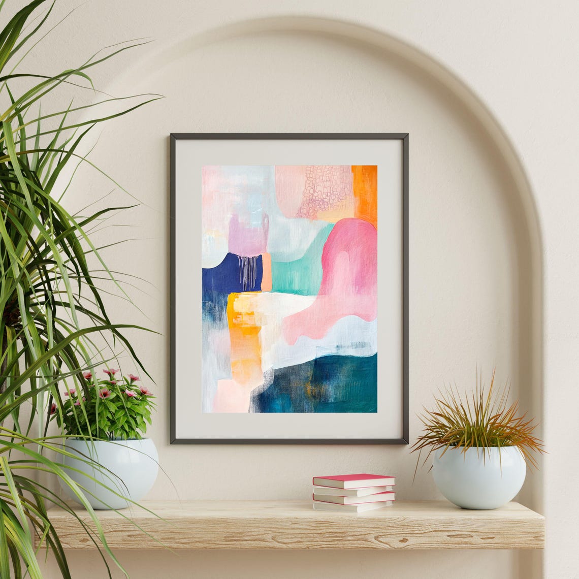 Colorful Abstract Pastel Shapes Modern Eclectic Decor Poster - Image 2