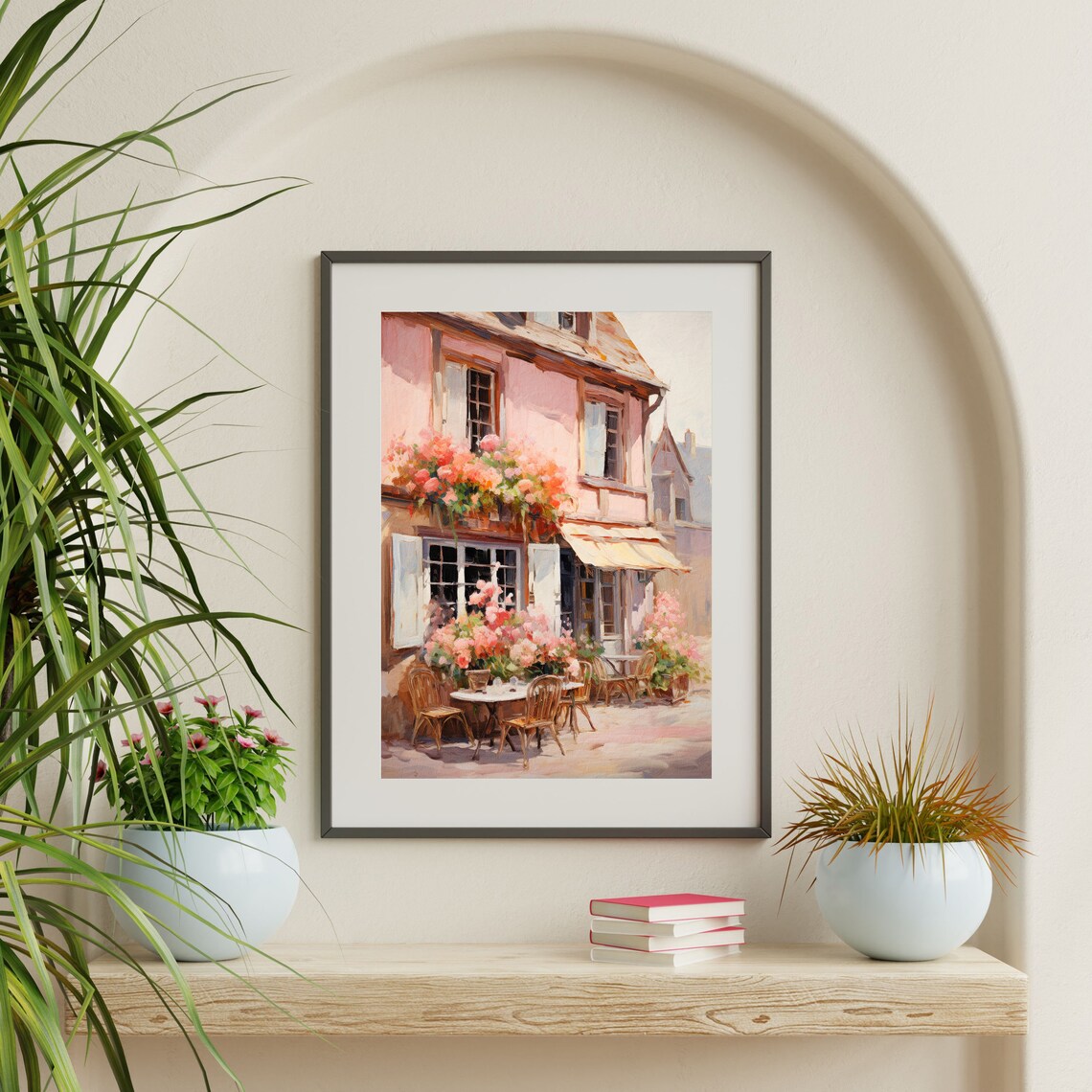 Pink Town Vintage European Travel Poster, Retro - Image 2