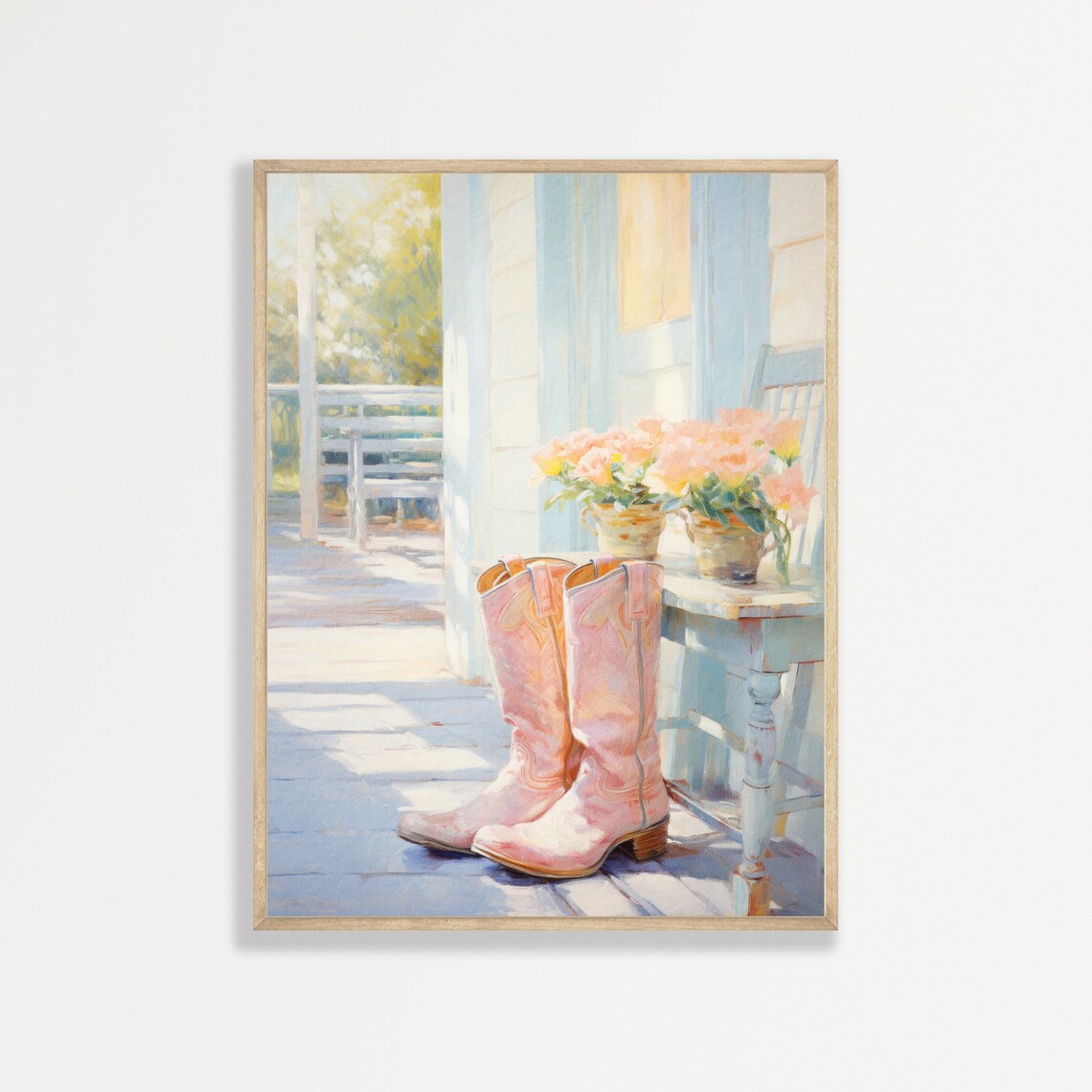Country Boots Retro Cowgirl Western Art Print