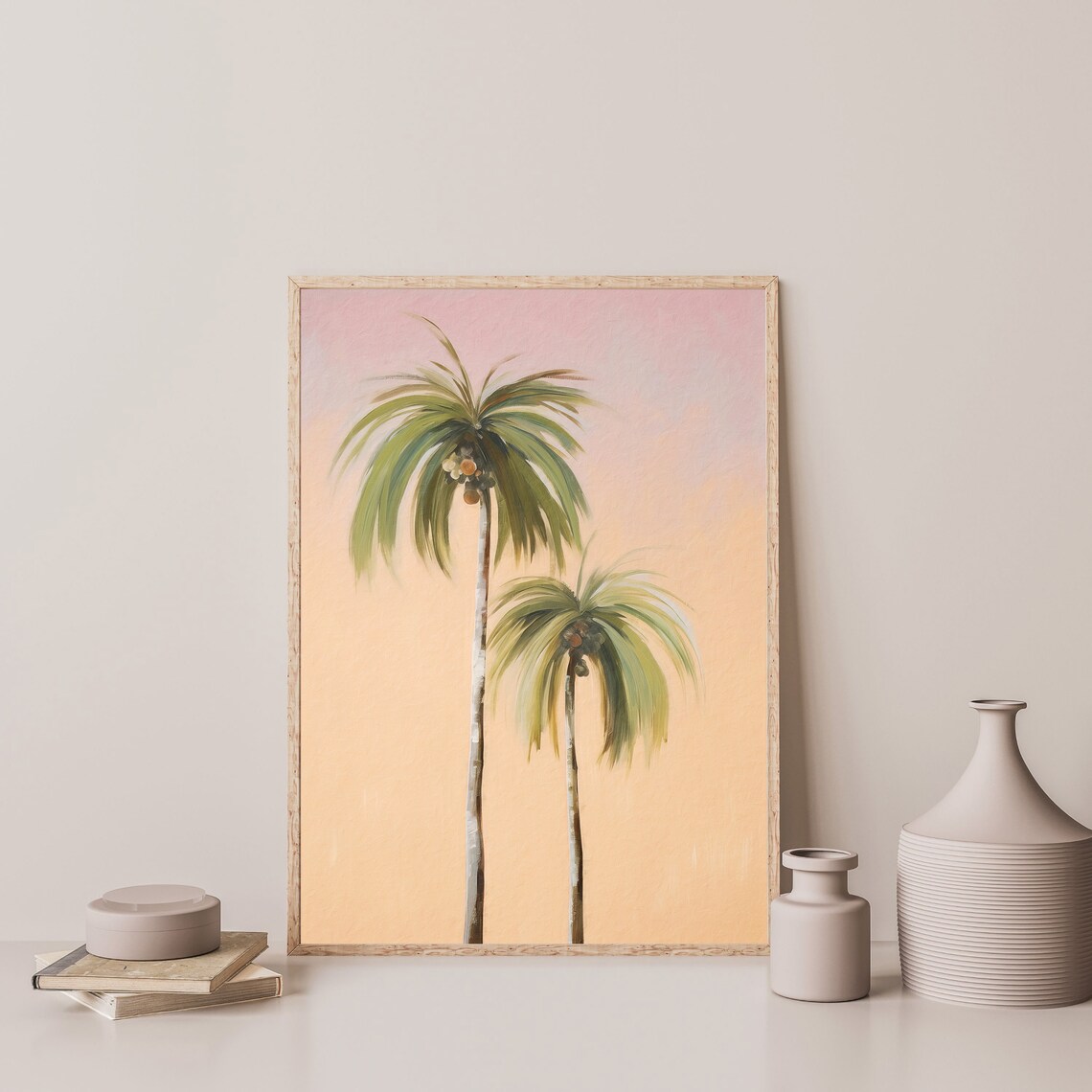 Retro Palm Tree Minimalist Beachy Wall Art Print - Image 3