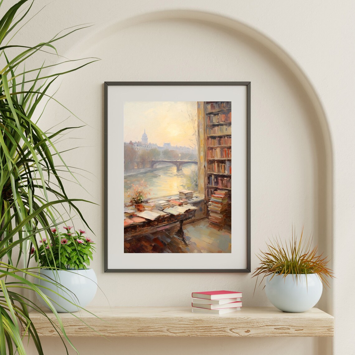 Paris Bookstore Retro Still Life Wall Art Print - Image 2