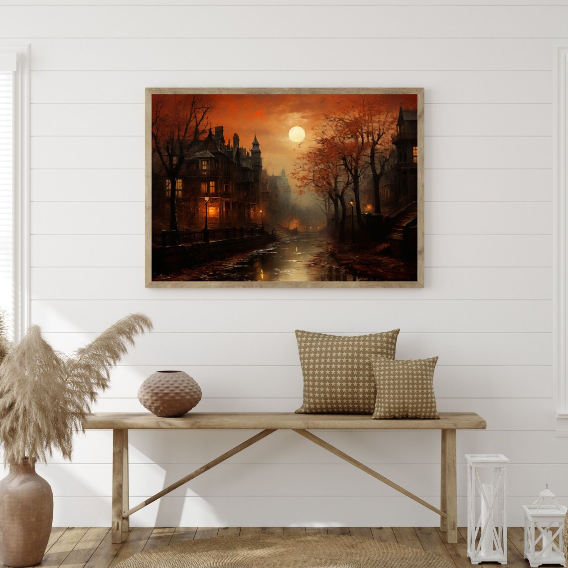 Dark Night Landscape, Vintage Moonlit Art Print - Image 3