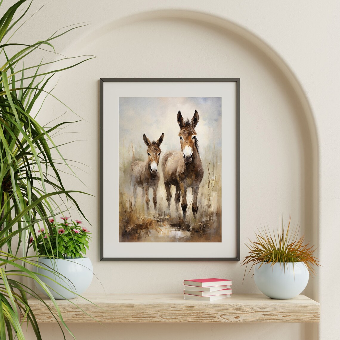 Vintage Donkey Art Print, Rustic Farmhouse Style - Image 2