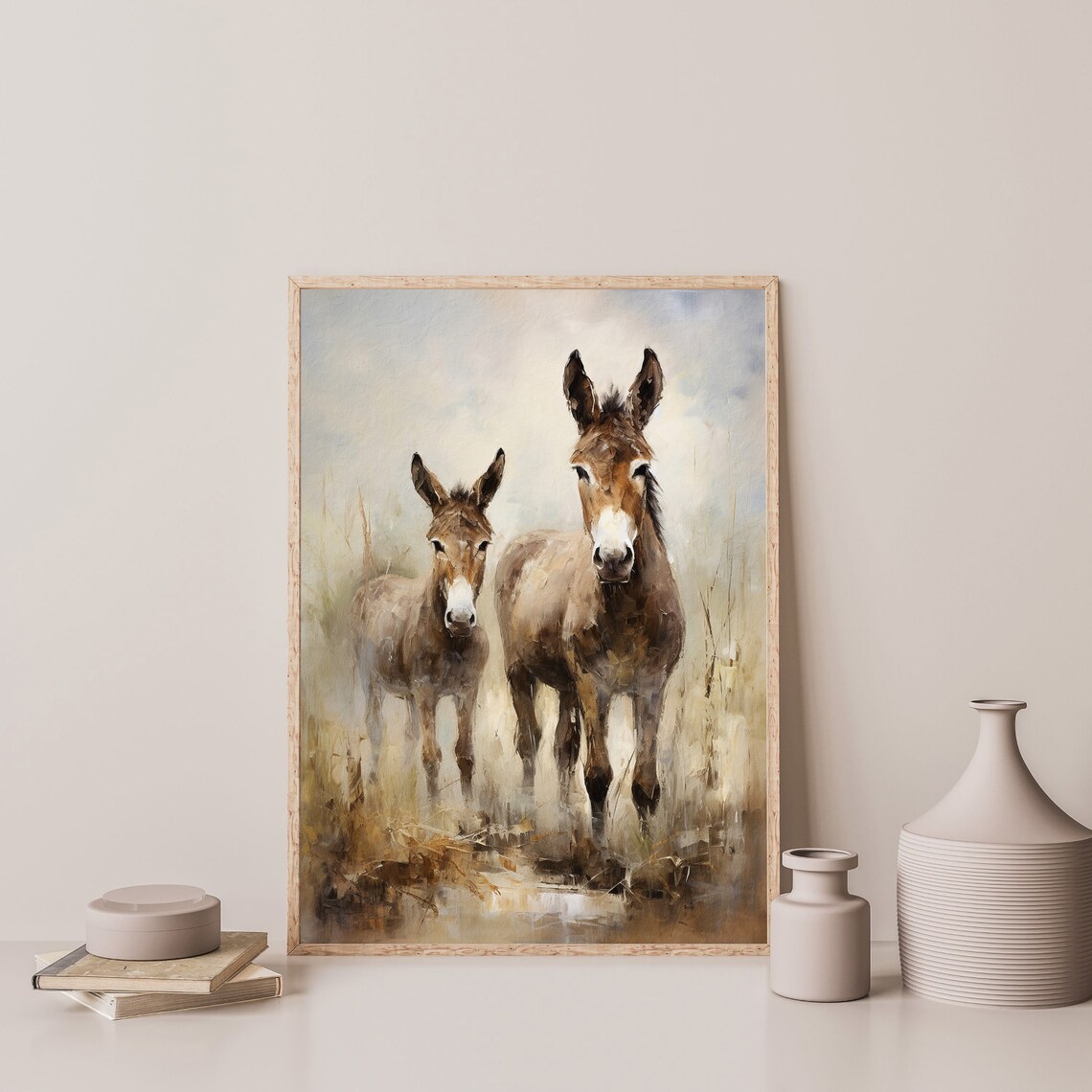 Vintage Donkey Art Print, Rustic Farmhouse Style - Image 3