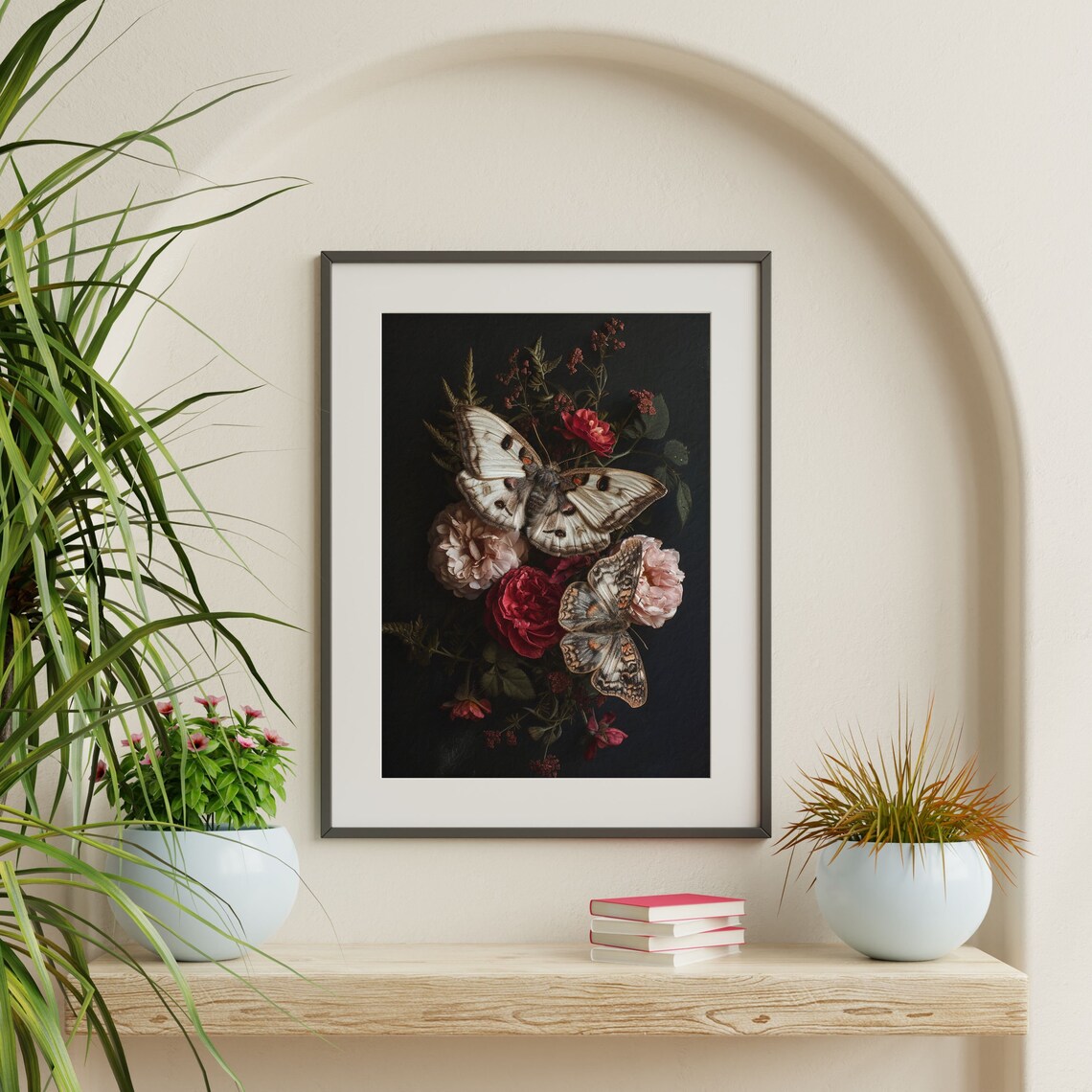 Moody Moth Art Print, Dark Academia Antique Decor - Image 2