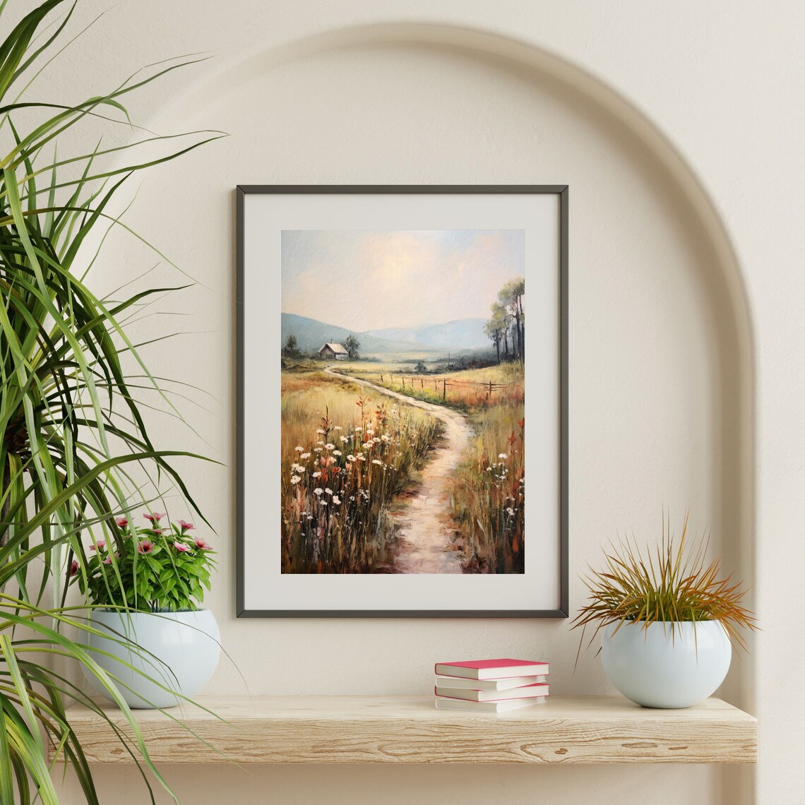Moody Country Landscape, Vintage Meadow Art Print - Image 2