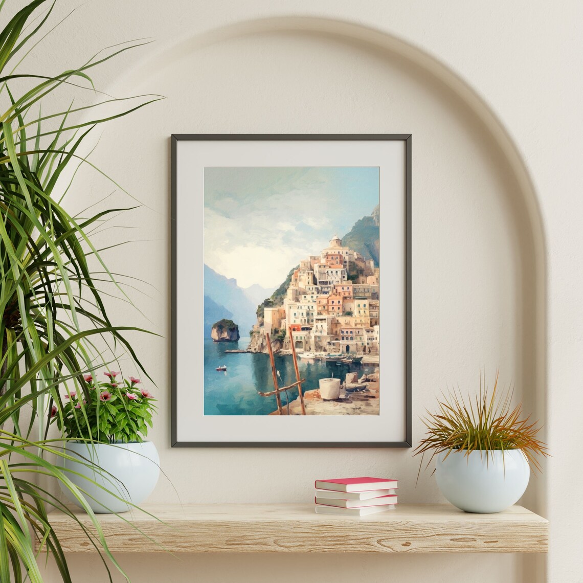 Amalfi Coast Retro Italy Bedroom Travel Poster - Image 2