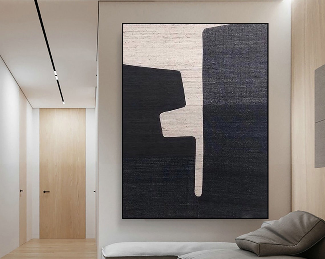 Black And Beige Wabi Sabi Wall Art Minimalist Black Beige Abstract Painting Textured Painting Modern Abstract Painting Neutral Wabi Sabi Art - Image 5