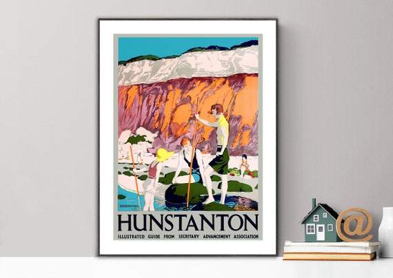 Hunstanton England Vintage Travel Poster Poster Paper Or Print Gift Idea Wall Decor