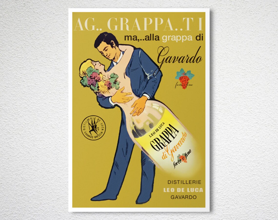 Leo De Luca Grappa Di Gavardo Vintage Travel Poster - Image 2