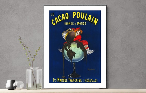 Le Cacao Poulain Vintage Fooddrink Poster By Leonetto Cappiello Poster Paper Or Print Gift Idea Wall Decor