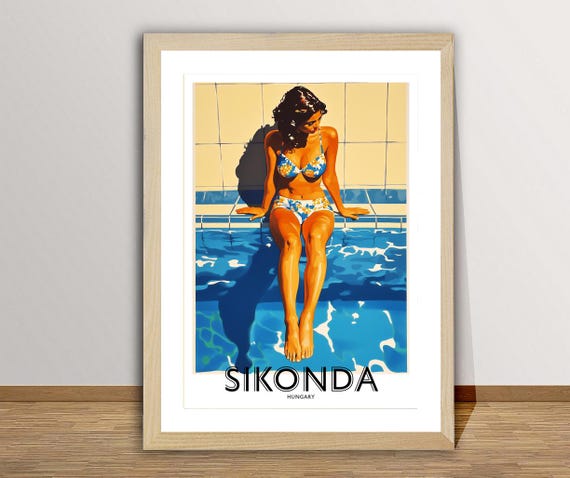 Sikonda Hungary Vintage Travel Poster Travel Art Print Gift Idea Wall Decor