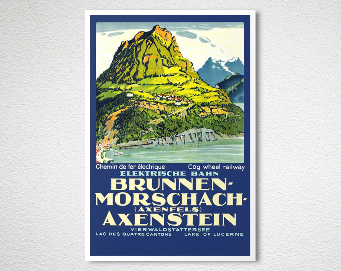 Brunnen Morschach Axenstein Cogwheel Railway Lake Lucerne Poster - Image 2