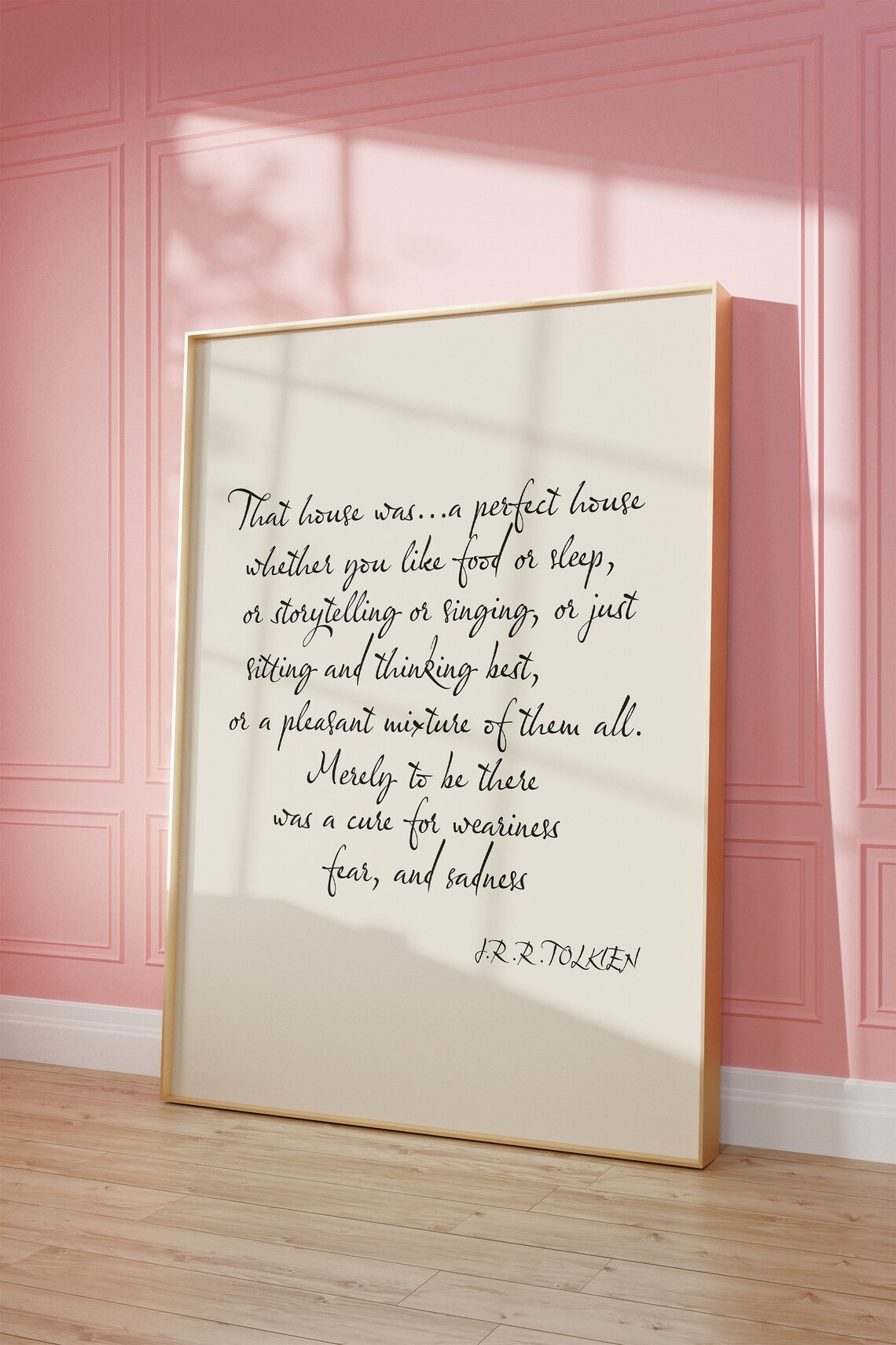 J.R.R. Tolkien Perfect House Calligraphy Literary Quote Poster - Image 3