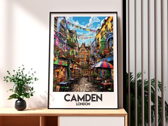 Camden Print London Travel Poster, UK City Market