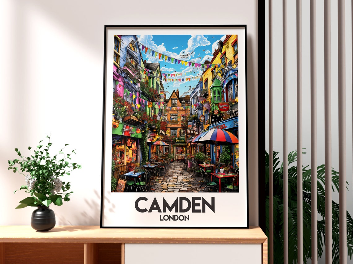 Camden Print London Travel Poster, UK City Market