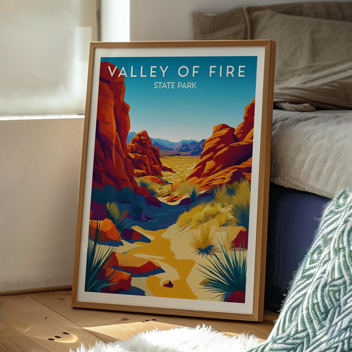 Valley Of Fire State Park Nevada Red Rock Desert Canyon Trail Poster - Image 3