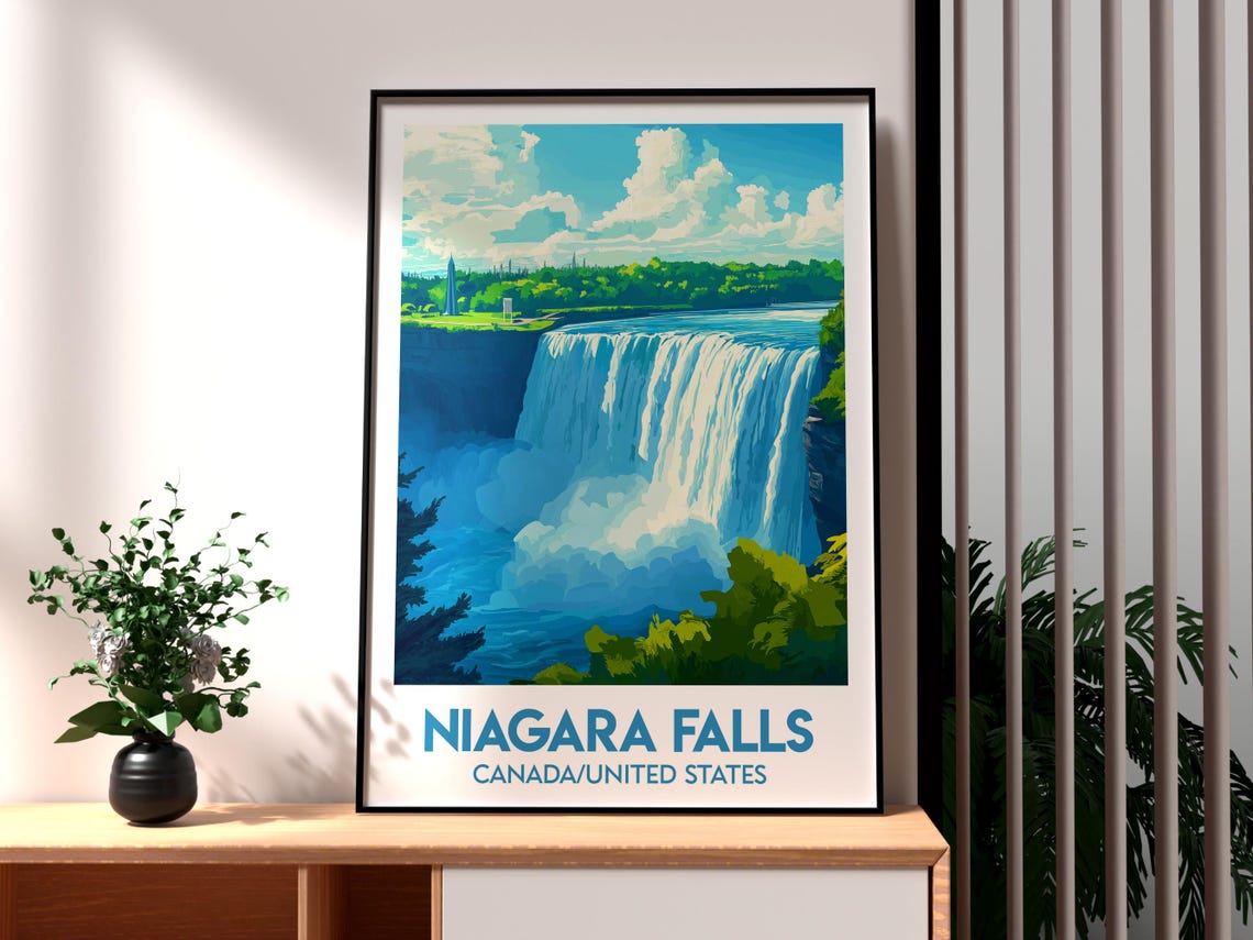 Niagara Falls Canada USA Horseshoe Falls Thundering Mist Poster