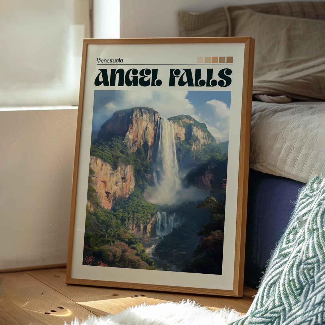Angel Falls Venezuela Waterfall Jungle Vintage Travel Poster - Image 3
