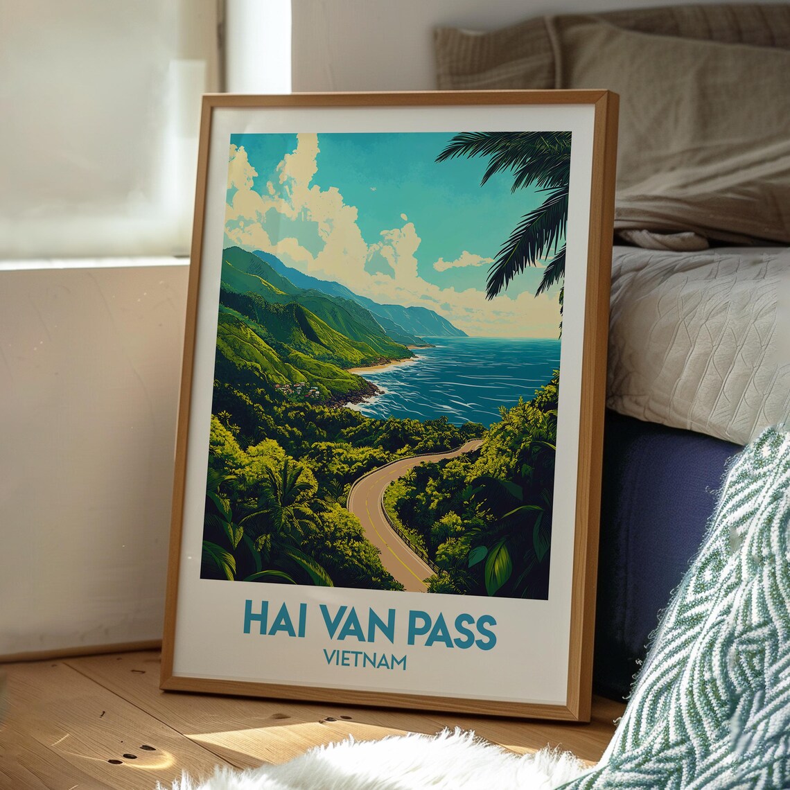 Hai Van Pass Vietnam Coastal Mountain Road Ocean View Travel Poster - Image 3