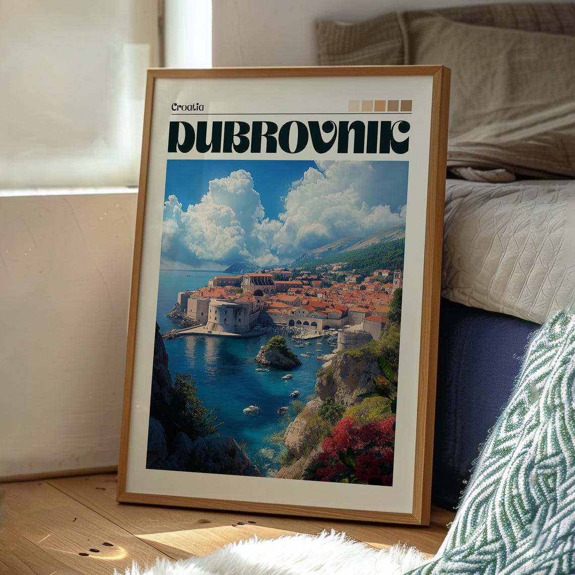 Dubrovnik Croatia Old Town Red Roofs Adriatic Coast Travel Poster - Image 3