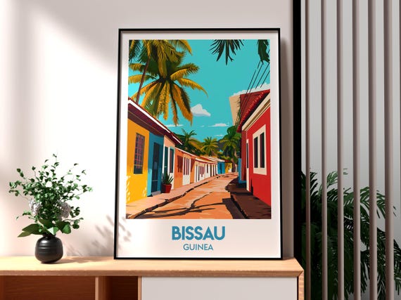 Bissau Travel Print Guineabissau Wall Art Poster Africa City Guinea