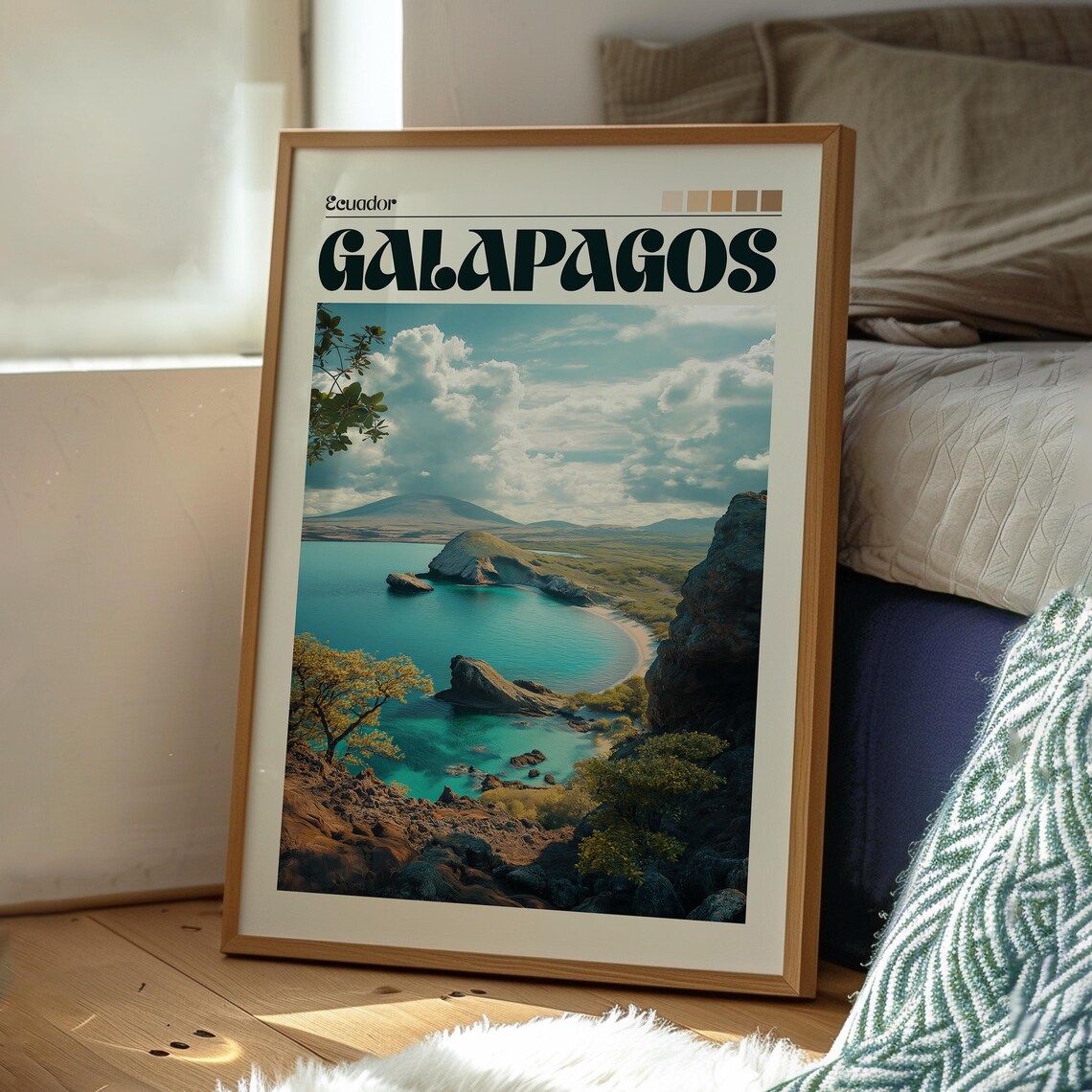 Galapagos Islands Travel Poster, Giant Tortoise Wildlife - Image 3