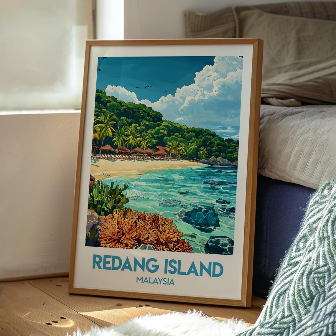 Redang Island Malaysia Tropical Beach Coral Reef Dive Travel Poster - Image 3