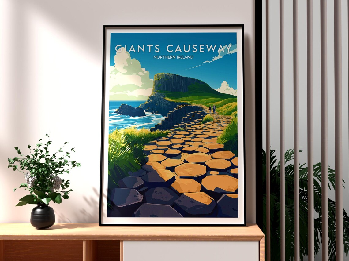 Giants Causeway Northern Ireland Basalt Columns Coastal Trail Poster