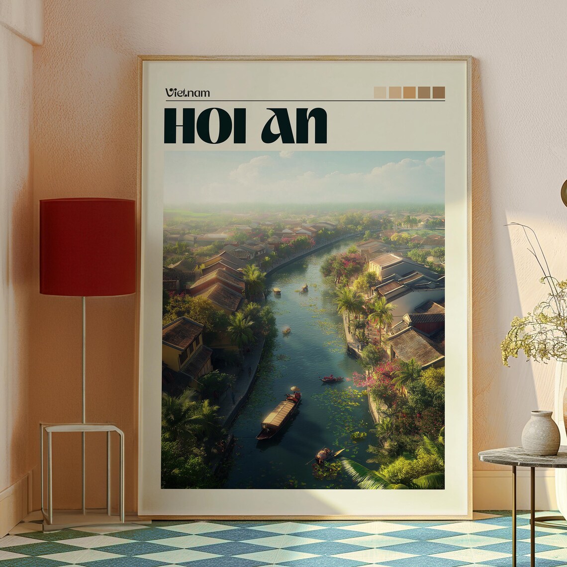 Hoi An Old Town River Boats Golden Hour Vietnam Travel Poster - Image 2