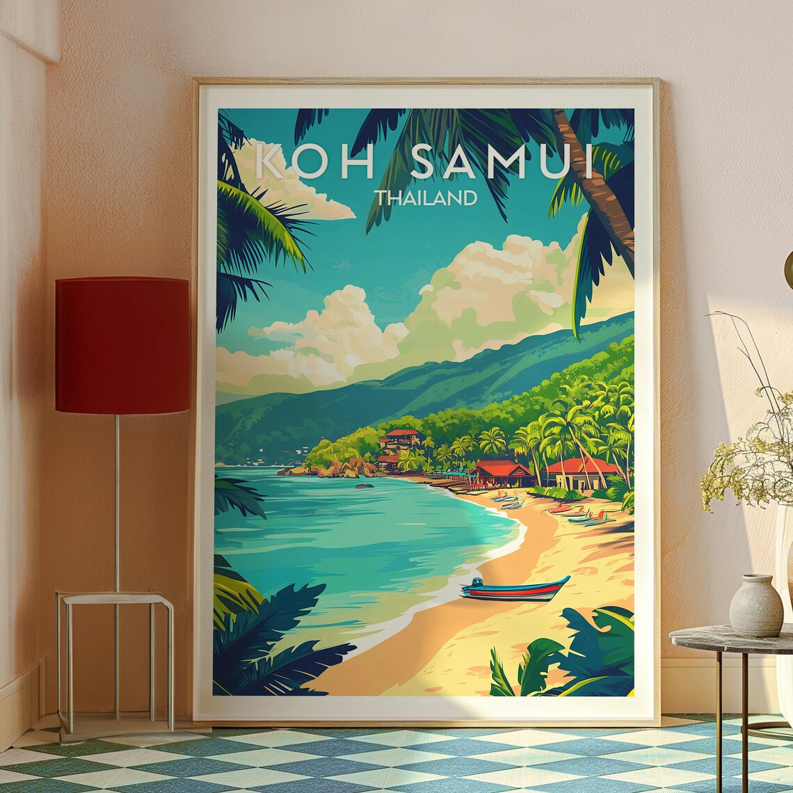 Koh Samui Thailand Palm Beach Turquoise Bay Island Travel Poster - Image 2
