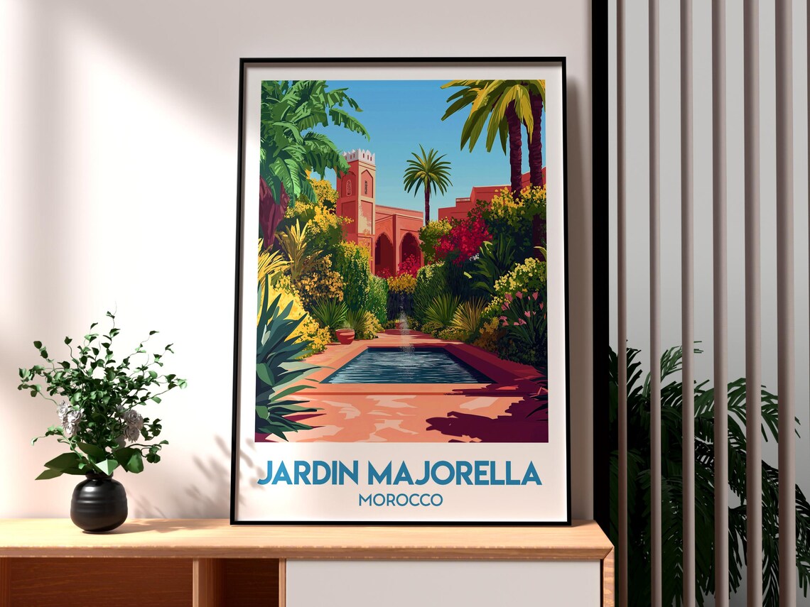 Jardin Majorella Morocco Lush Garden Reflecting Pool Oasis Poster