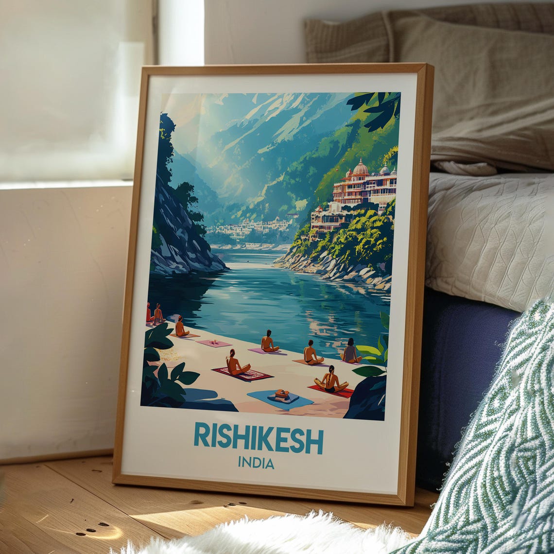 Rishikesh India Ganges River Yoga Ashram Himalaya Travel Poster - Image 3
