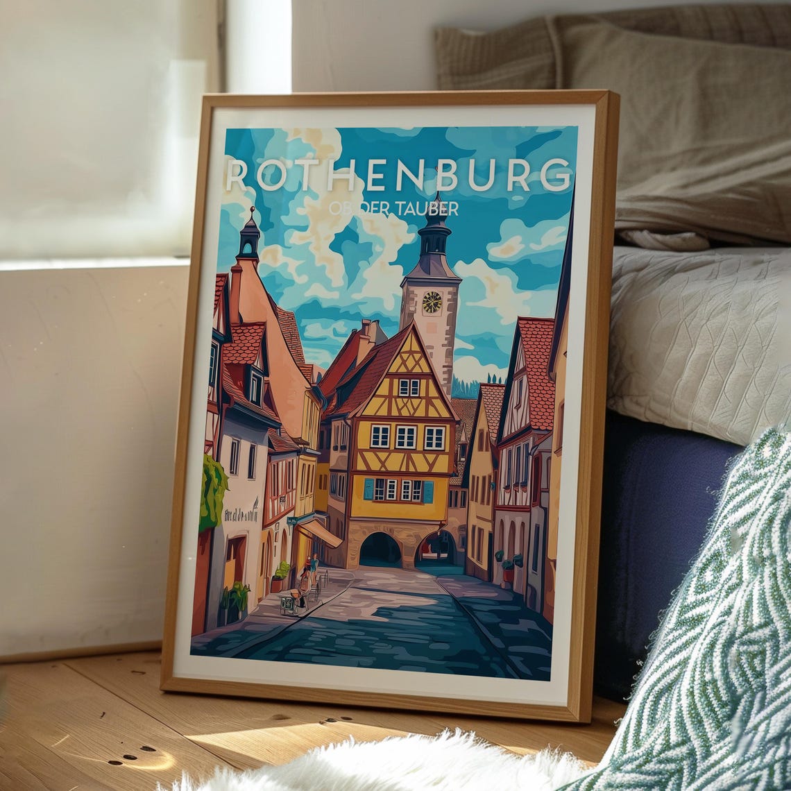 Rothenburg Germany Medieval Old Town Cobblestone Street Poster - Image 3