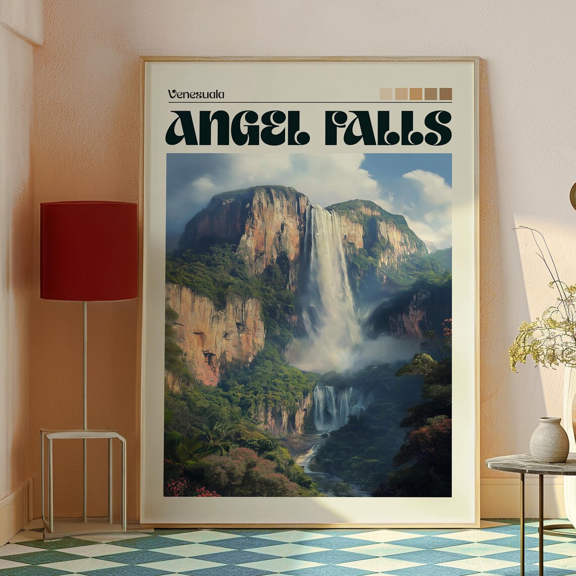Angel Falls Venezuela Waterfall Jungle Vintage Travel Poster - Image 2
