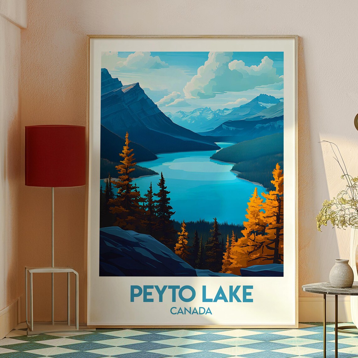Peyto Lake Canada Turquoise Lake Autumn Larches Travel Poster - Image 2