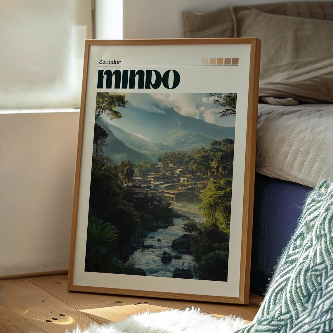Mindo Ecuador Cloud Forest River Village Mountain View Poster - Image 3