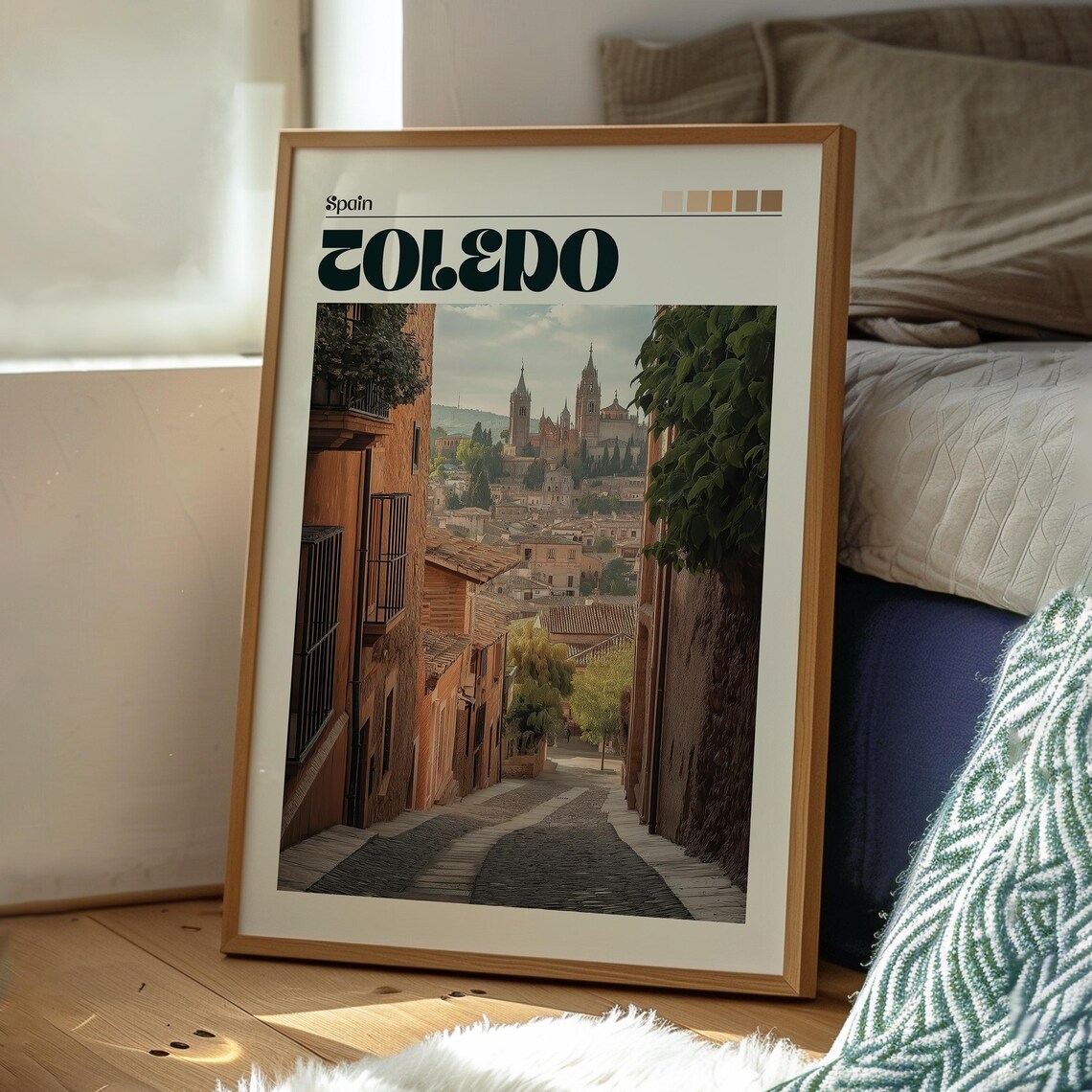 Toledo Spain Old Town Cathedral Street Stone Vintage Travel Poster - Image 3