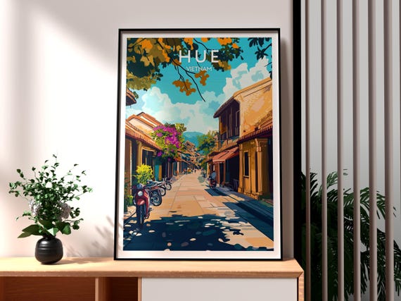 Hue Print Vietnam Wall Art Poster Travel Backpacking