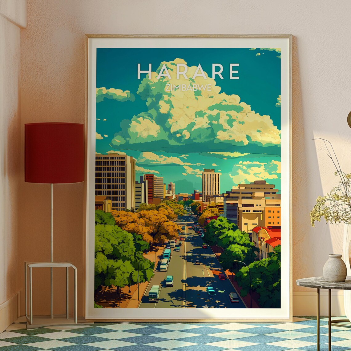 Harare Travel Poster, Zimbabwe City Wall Art - Image 2