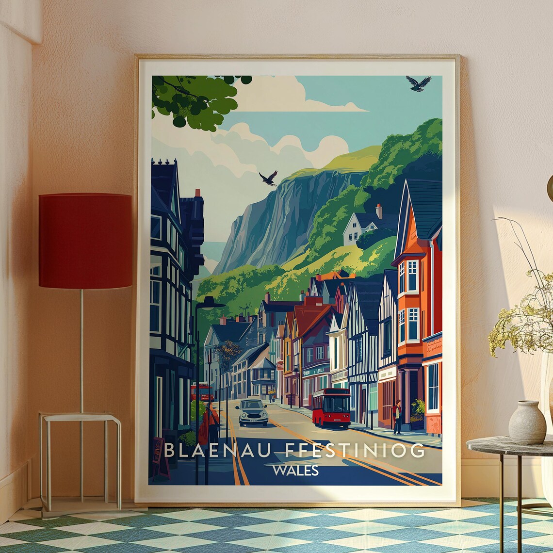 Blaenau Ffestiniog Wales Mountain Town Vintage Travel Poster - Image 2