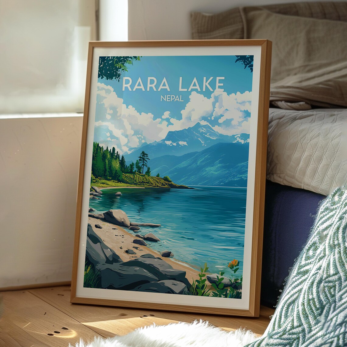 Rara Lake Nepal Himalayan Alpine Lake Peaks View Travel Poster - Image 3