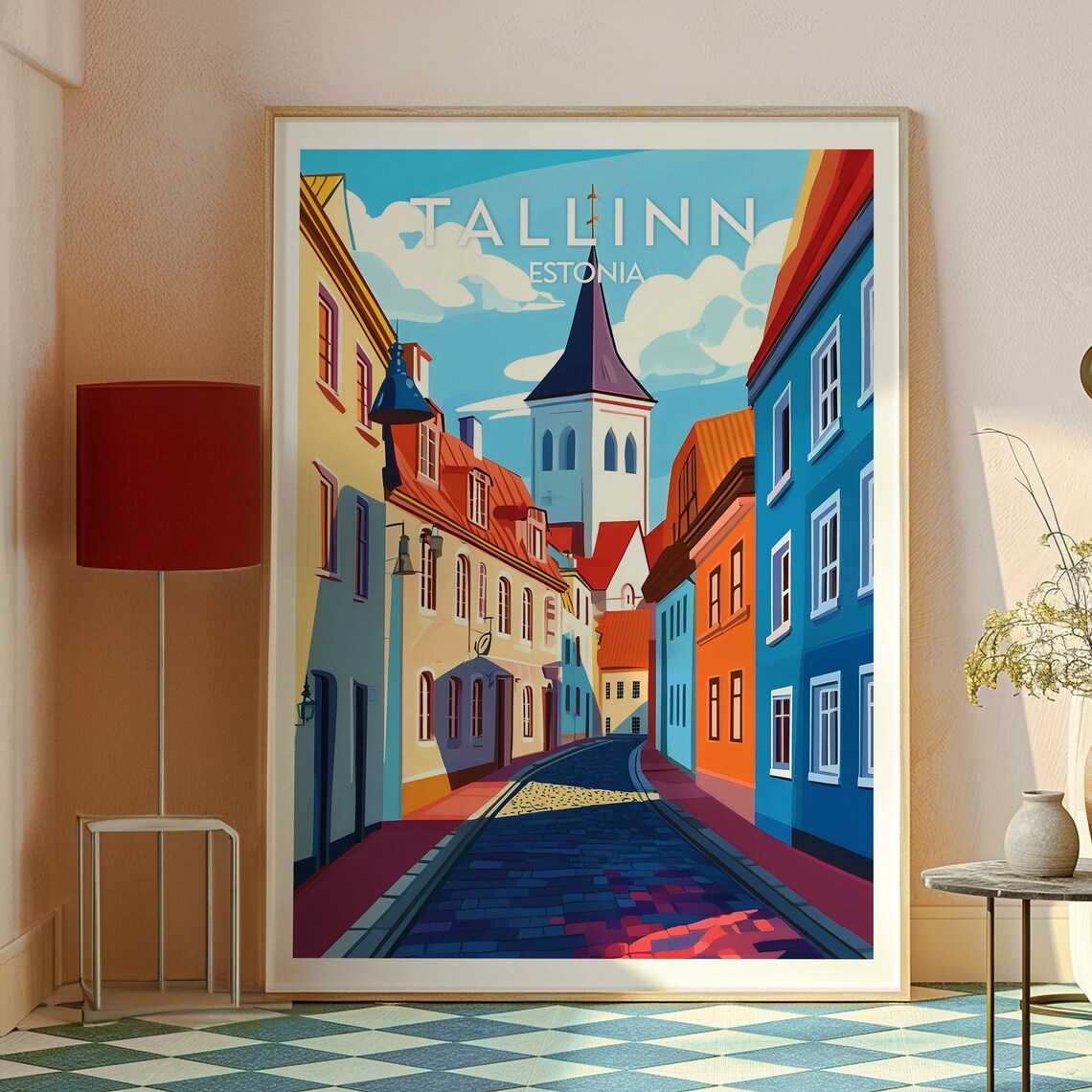 Tallinn Estonia Medieval Old Town Cobblestone Street Fairytale Poster - Image 2