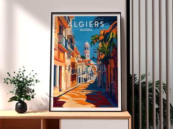 Algiers Travel Poster, Algeria City Art Print