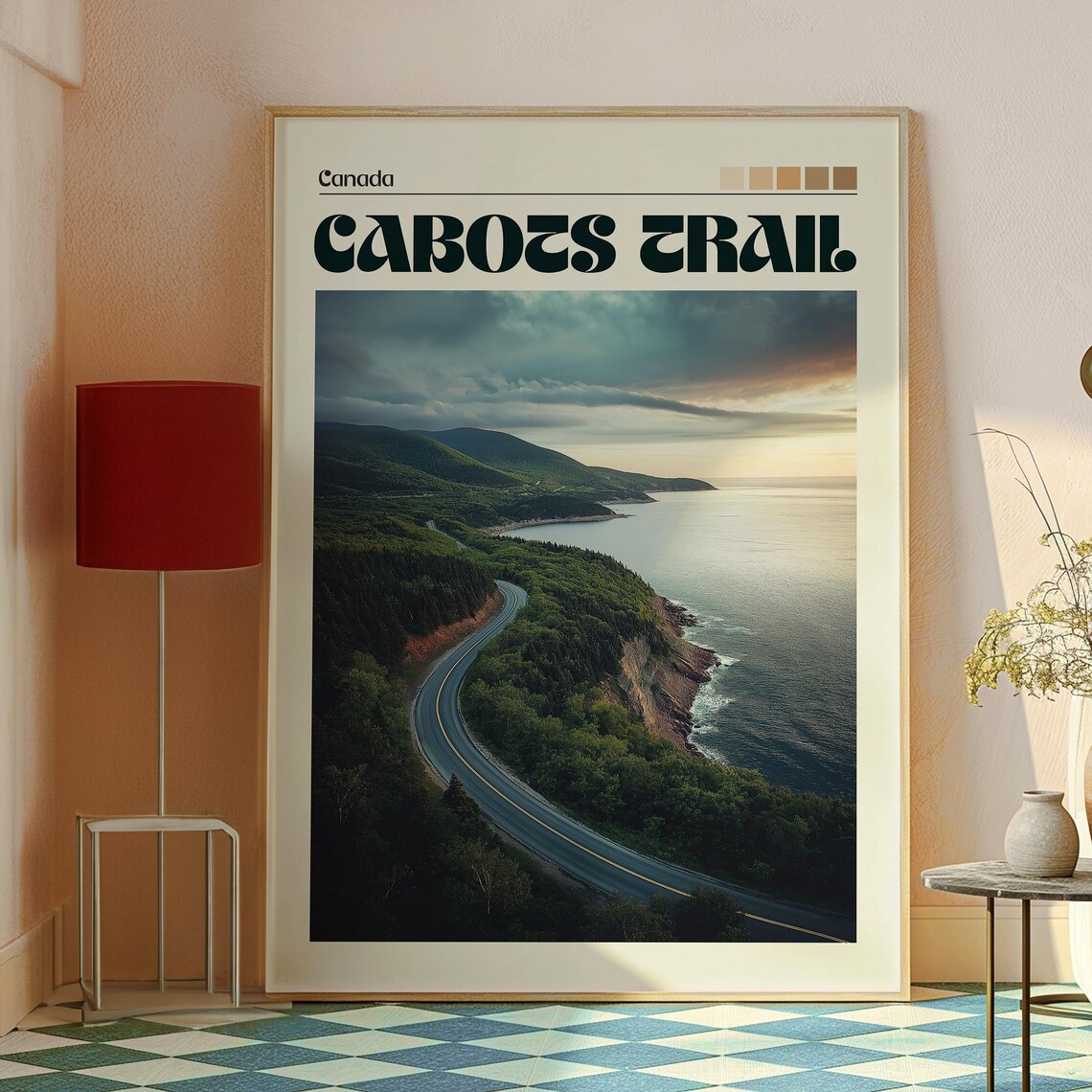 Cabot Trail Canada Winding Coastal Road Ocean Cliffs Vintage Poster - Image 2