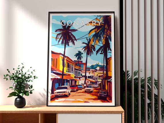 Conakry Travel Print Guinea Wall Art Poster Africa City